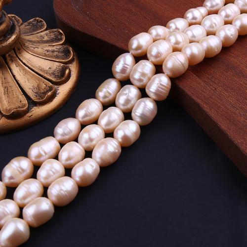 Ryžiai Kultūringas gėlavandenių perlų karoliukai, Gėlo vandens perlų, Bižuterijos & Pasidaryk pats, rožinis, Length about 11-12mm, Parduota už Apytiksliai 38 cm Strand