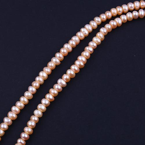 Natural Freshwater Pearl Loose Beads Dome fashion jewelry & DIY pink Length about 7-8mm Sold Per Approx 38 cm Strand