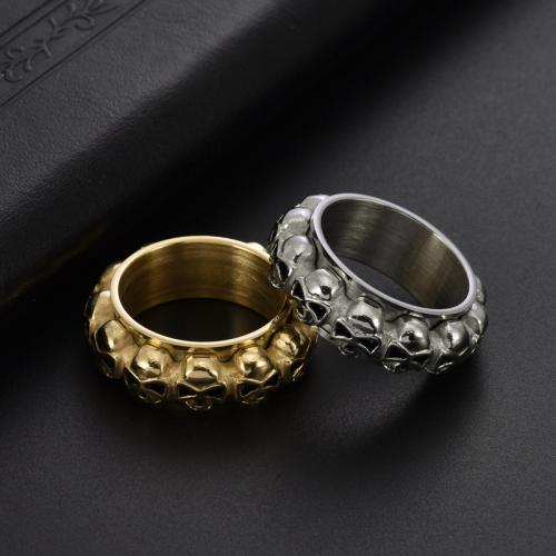 Stainless Steel Finger Ring 304 Stainless Steel Skull polished fashion jewelry & for man width 9mm Sold By PC