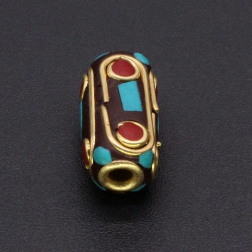 Brass Jewelry Beads with turquoise gold color plated DIY mixed colors nickel lead & cadmium free Sold By PC