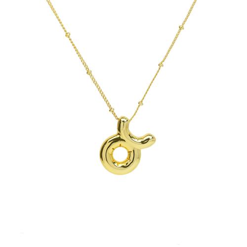 Brass Necklace plated Zodiac symbols jewelry & for woman golden Length Approx 41-50 cm Sold By PC