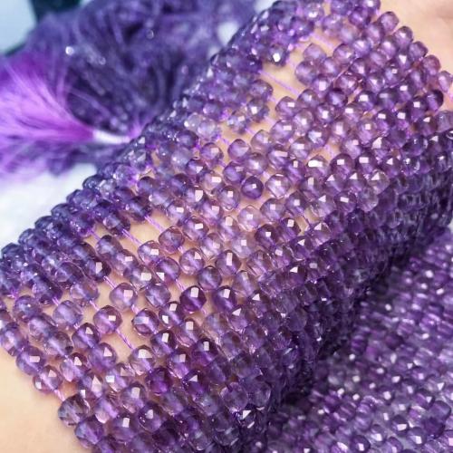 Natural Quartz Jewelry Beads Lavender Quartz Square polished DIY & faceted purple beads length 4-4.5mm Sold Per Approx 38-40 cm Strand
