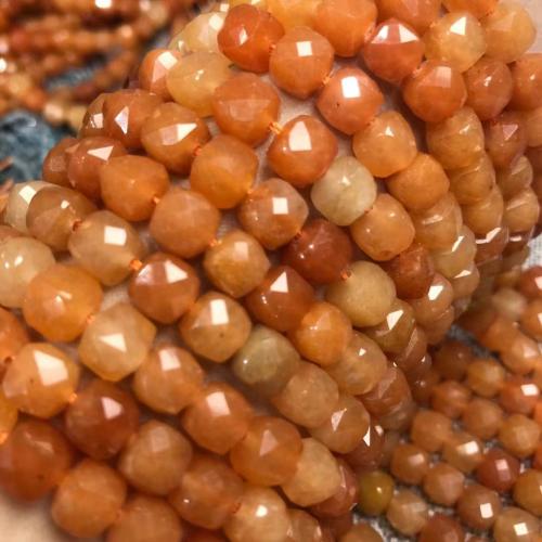 Natural Aventurine Beads Red Aventurine Square polished DIY & faceted beads length 7-8mm Sold Per Approx 38-40 cm Strand