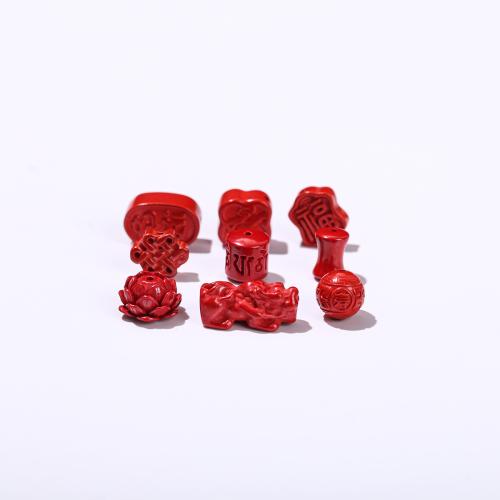 Spacer Beads Jewelry Cinnabar Carved DIY Sold By PC