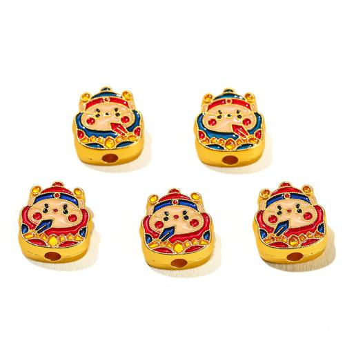 Zinc Alloy Spacer Beads with Resin gold color plated DIY & enamel Sold By PC