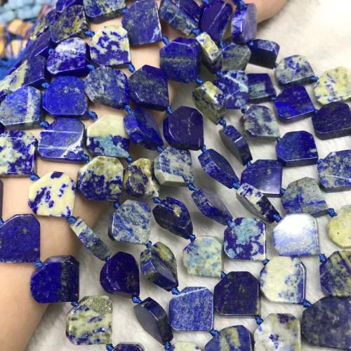 Lapis Lazuli Beads, Hart, gepolijst, DIY, donkerblauw, beads length 15-17mm, Per verkocht Ca 38-40 cm Strand