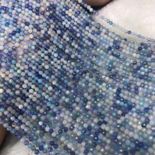 Koraliki z awenturynu, Awenturyn, piłka nożna, obyty, DIY, liliowoniebieski, beads length 3-3.5mm, sprzedawane na około 38-40 cm Strand