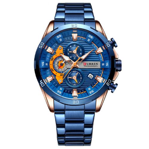 Zegarek mężczyzn, Szkło organiczne, Odporność na życie w wodzie & biżuteria moda & Chiński ruch & dla człowieka, dostępnych więcej kolorów, długość około 23 cm, sprzedane przez PC