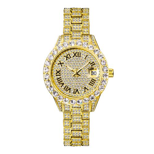 Damen Armbanduhr, Glas, Lebenswasserbeständig & Modeschmuck & japanische Uhr-Bewegung & für Frau & mit Strass, keine, Länge ca. 18.5 cm, verkauft von PC