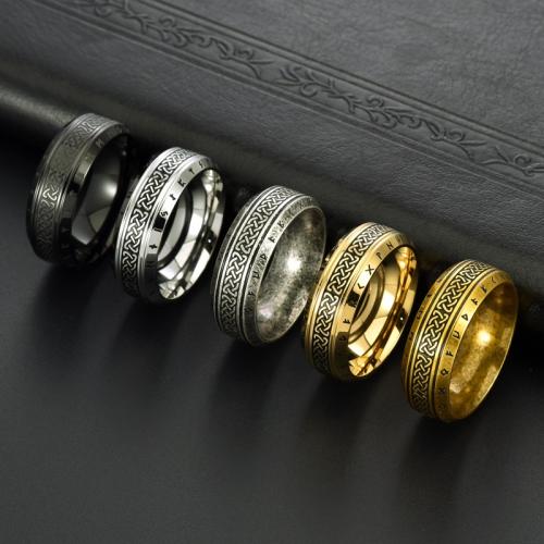 Rostfritt stål Fingerringar, 304 rostfritt stål, polerad, mode smycken & olika storlek för val & för människan, fler färger för val, width 8mm, Säljs av PC
