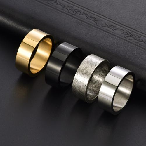 Prst prsten z nerezové oceli, 304 Stainless Steel, lesklý, módní šperky & různé velikosti pro výběr & pro muže, více barev na výběr, width 8mm, Prodáno By PC