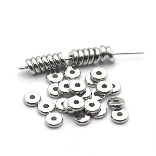 Stainless Steel Spacer Beads 304 Stainless Steel Flat Round Vacuum Ion Plating DIY Approx Sold By Bag