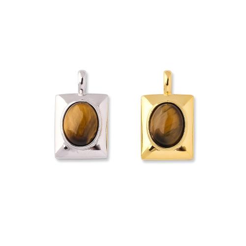 925 Sterling Silver Pendant with Tiger Eye DIY Sold By PC