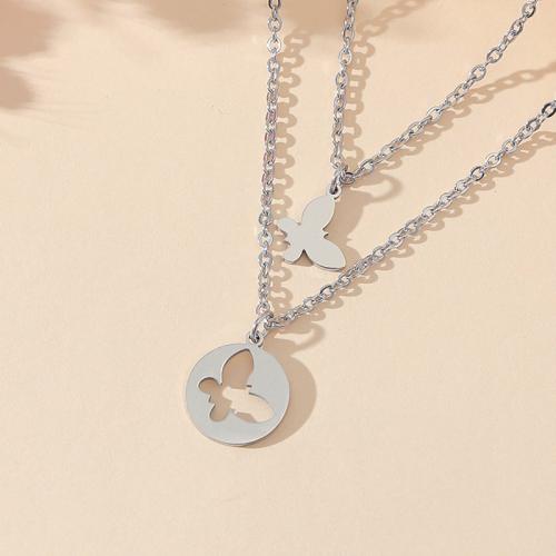 Stainless Steel Jewelry Necklace 304 Stainless Steel with 5cm extender chain polished 2 pieces & for woman original color Length 45 cm Sold By PC
