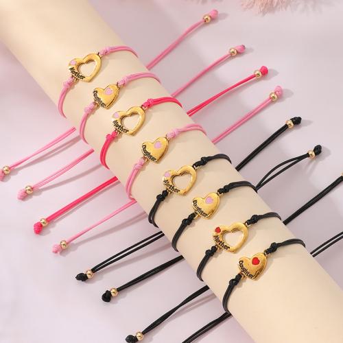 Fashion Create Wax Cord Bracelets 304 Stainless Steel with Wax Cord 2 pieces & for woman & enamel Length Approx 16-28 cm Sold By PC