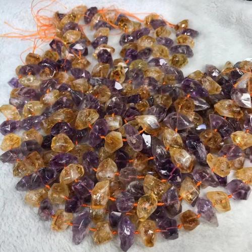 Perline di quarzo naturale, Ametrino, lucido, DIY, beads length 18-25mm, Venduto per Appross. 38-40 cm filo