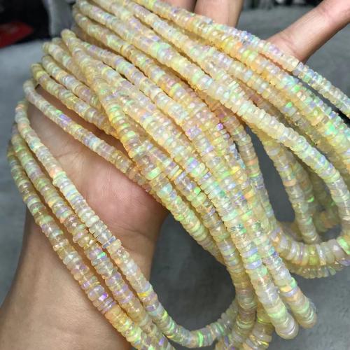 Edelsteen Sieraden Kralen, Opaal, gepolijst, DIY, geel, beads length  4-8mm, Per verkocht Ca 43 cm Strand