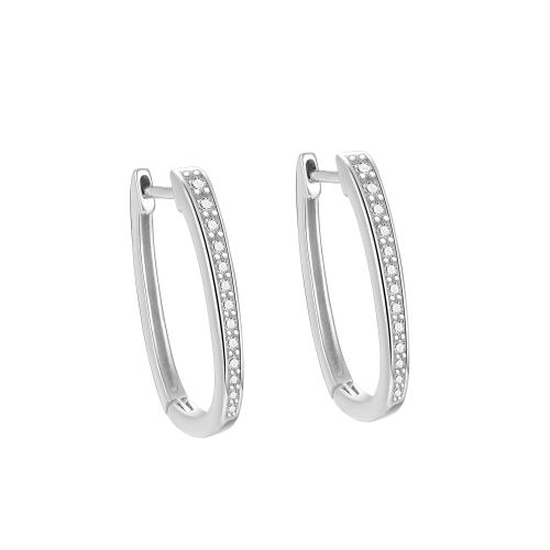 925 Sterling Silver Lever Back Earring Geometrical Pattern micro pave cubic zirconia & for woman Sold By Pair