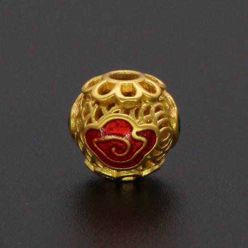 Brass Jewelry Beads gold color plated DIY & enamel mixed colors nickel lead & cadmium free Sold By PC