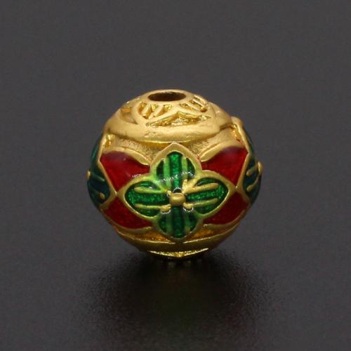 Brass Jewelry Beads gold color plated DIY & enamel nickel lead & cadmium free Sold By PC