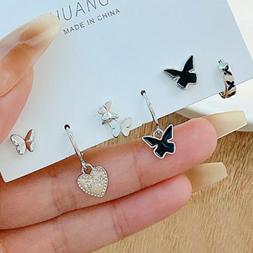 Zinc Alloy Drop Earrings with Crystal plated fashion jewelry & for woman Sold By Set