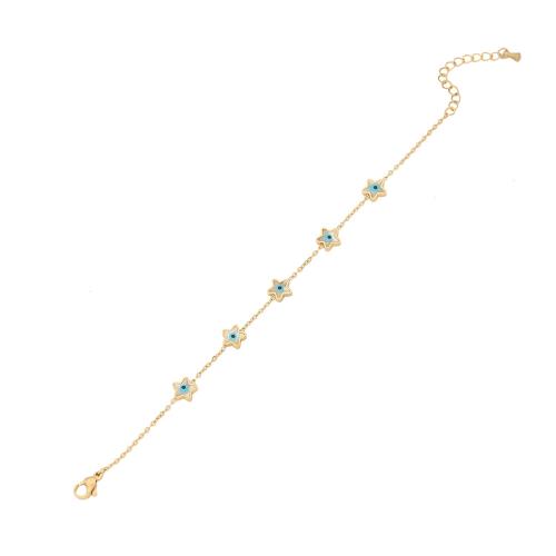 304 Stainless Steel Bracelet with White Shell with 1.6inch extender chain gold color plated & for woman & enamel Length Approx 6.7 Inch Sold By PC