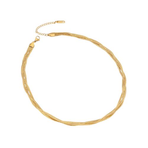 304 rostfritt stål Halsband, med 2inch extender kedja, guldfärg pläterade, olika stilar för val & för kvinna, Längd Ca 15.7 inch, Säljs av PC