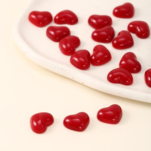 Mobile Phone DIY Decoration Resin Heart red 12mm Sold By PC