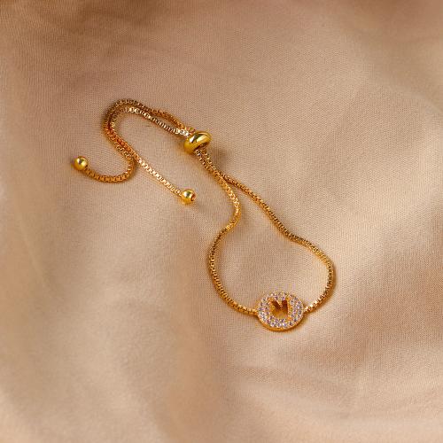Bracelets en laiton, Réglable & bijoux de mode & pour femme & avec strass, plus de couleurs à choisir, Longueur Environ 13 cm, Vendu par PC