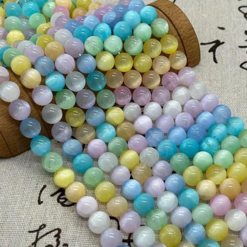Gemstone Jewelry Beads Gypsum Stone Round polished fashion jewelry & DIY mixed colors Sold Per Approx 35-40 cm Strand