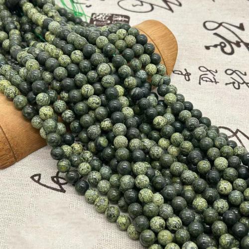 Koraliki z kameniem szlachetnym, Kamień naturalny, Koło, obyty, biżuteria moda & DIY & różnej wielkości do wyboru, zielony, sprzedawane na około 35-40 cm Strand