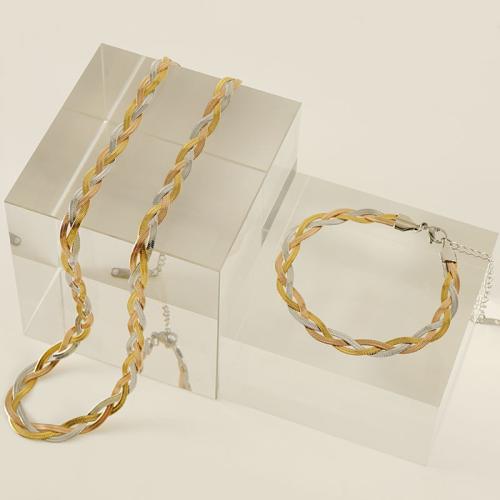 Stainless Steel smycken Ställer, 304 rostfritt stål, 18K guldpläterad, mode smycken & Unisex & olika stilar för val, Säljs av PC