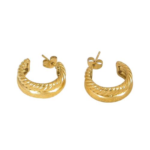Roestvrij staal Stud Earrings, 304 roestvrij staal, mode sieraden & voor vrouw, gouden, 20mm, Verkocht door pair