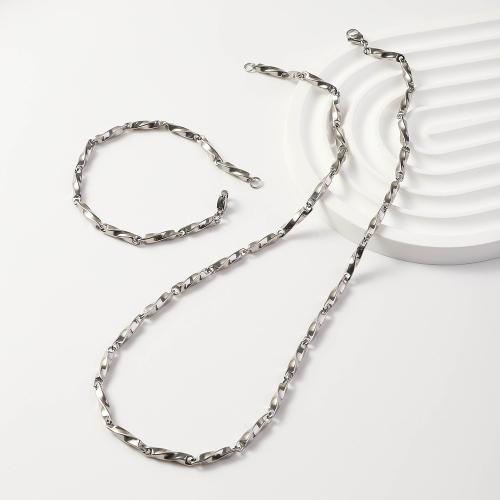 Stainless Steel smycken Ställer, 304 rostfritt stål, polerad, olika längd för val & olika stilar för val & för kvinna, silver, 3.80mm, Säljs av PC