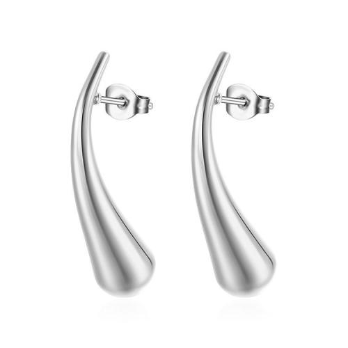 Stainless Steel Drop Earring 304 Stainless Steel Teardrop Vacuum Ion Plating fashion jewelry & for woman Sold By Pair