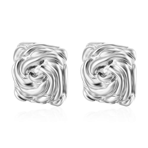 Stainless Steel Stud Earrings 304 Stainless Steel Square Vacuum Ion Plating fashion jewelry & for woman Sold By Pair