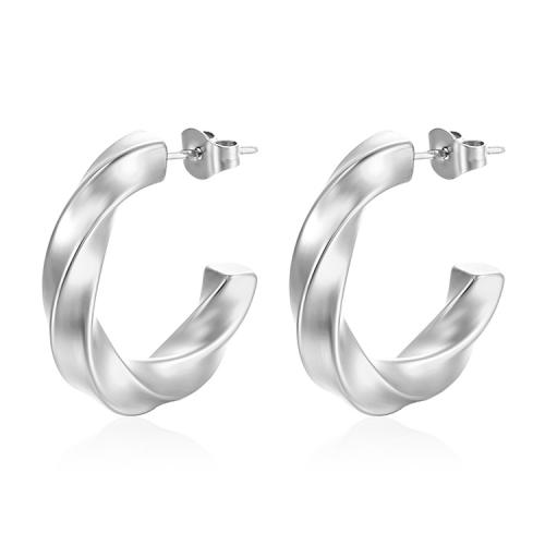 Roestvrij staal Stud Earrings, 304 roestvrij staal, Letter C, mode sieraden & voor vrouw, meer kleuren voor de keuze, 24.50x24.50mm, Verkocht door pair