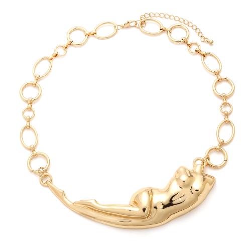Zinc Alloy Jewelry Necklace with 6cm extender chain plated fashion jewelry nickel lead & cadmium free Length 46 cm Sold By PC