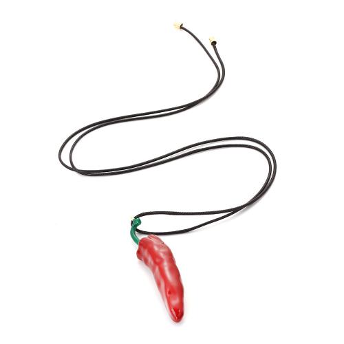 Zinc Alloy Jewelry Necklace with Fiber Cayenne plated fashion jewelry & enamel red nickel lead & cadmium free Length 90 cm Sold By PC