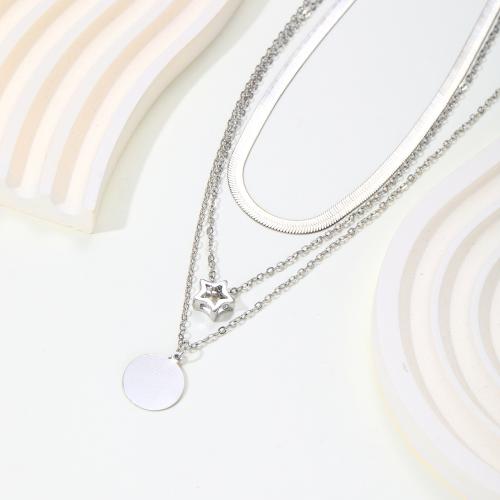 Zinc Alloy Jewelry Necklace three layers & fashion jewelry & for woman original color Sold By PC