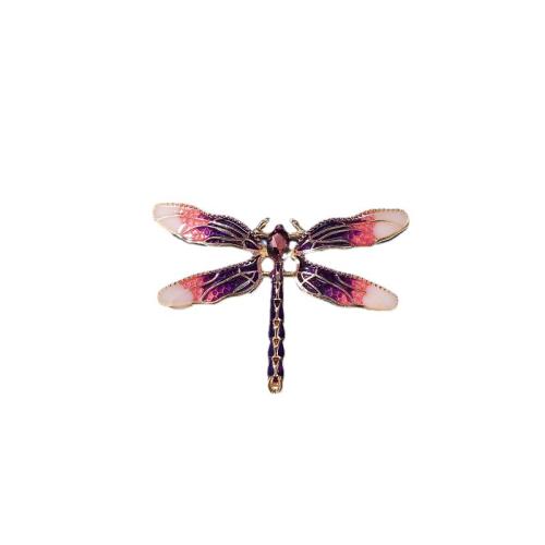Zinc Alloy Brooches with Crystal Dragonfly plated for woman Sold By PC