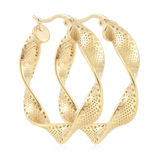Titanium Steel  Earring plated for woman golden Sold By Pair