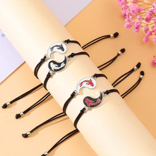 Zinc Alloy Bracelet with Taiwan Thread 2 pieces & for woman & enamel Sold By PC