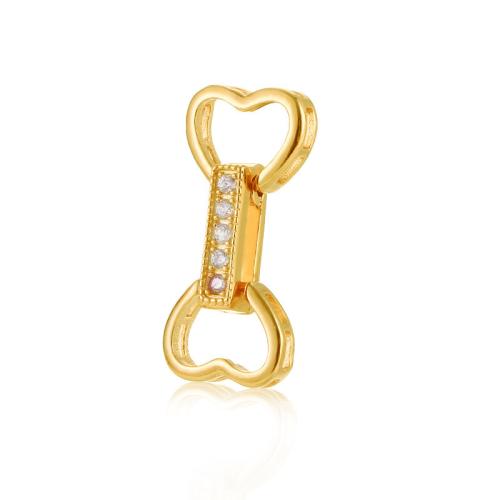Brass Jewelry Clasps Heart plated DIY & with rhinestone Sold By PC