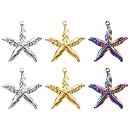 Jóias Pingentes de aço inoxidável, Aço inoxidável 304, Estrela do mar, joias de moda & DIY, Mais cores pare escolha, 28x29mm, vendido por PC