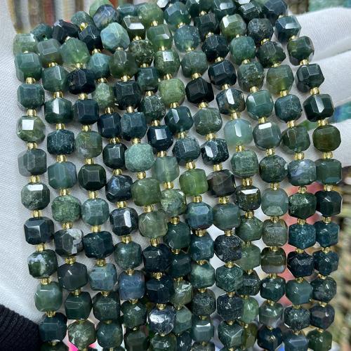 Natürliche Moos Achat Perlen, Quadrat, Modeschmuck & DIY & verschiedene Größen vorhanden & facettierte, gemischte Farben, verkauft per ca. 38 cm Strang