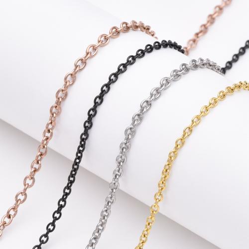 Stainless Steel Necklace Chain 304 Stainless Steel Vacuum Ion Plating DIY & oval chain Sold By Bag