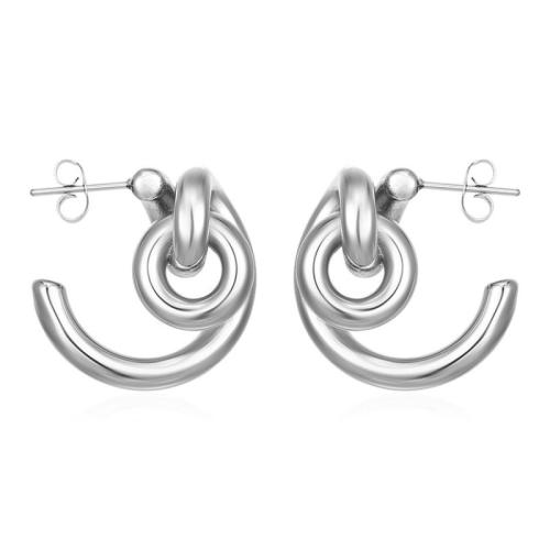 Roestvrij staal Stud Earrings, 304 roestvrij staal, mode sieraden & voor vrouw, meer kleuren voor de keuze, 26x25mm, Verkocht door pair