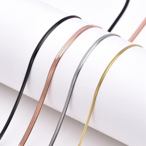 Stainless Steel Necklace Chain 304 Stainless Steel Vacuum Ion Plating DIY & snake chain Sold By Bag