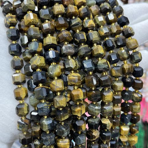 Tiger Eye Beads, Square, mode smykker & du kan DIY & forskellig størrelse for valg & facetteret, blandede farver, Solgt Per Ca. 38 cm Strand